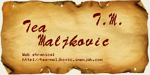 Tea Maljković vizit kartica